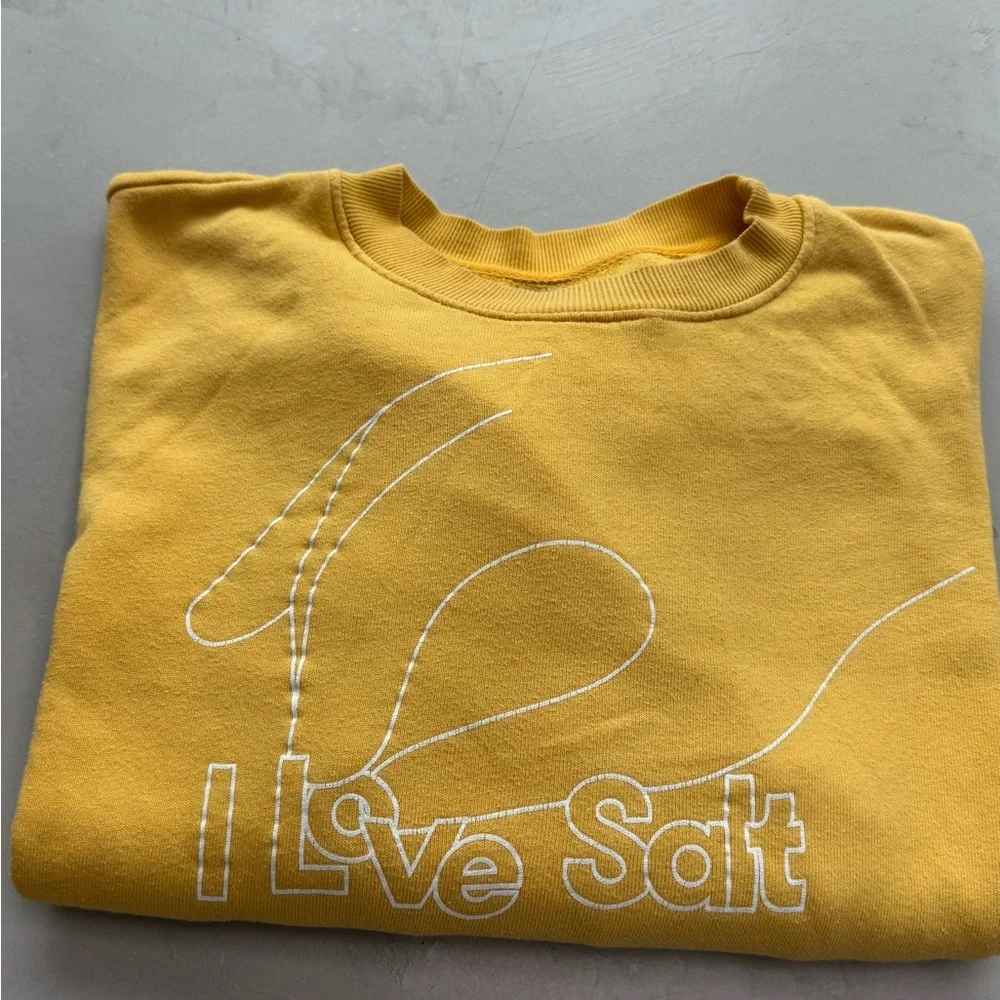 Authentic Molly Baz I Love Salt yellow / Mustard Crewneck Sweater - Picture 8 of 8